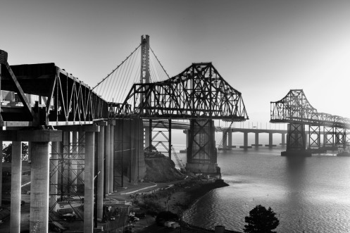 Old Bay Bridge Early Morning #1 BW